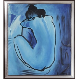 La Pastiche Blue Nude with Magnesium Silver Frame, 41.25" x 53.25